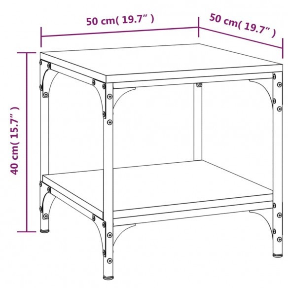 Table basse Chêne sonoma 50x50x40 cm Bois d'ingénierie