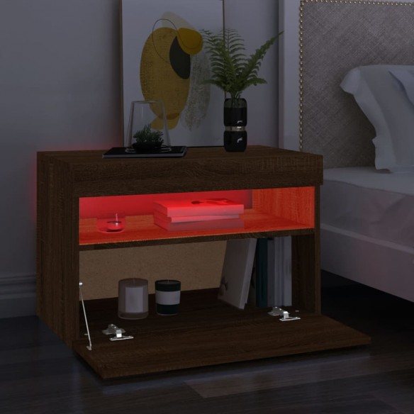 Meubles TV 2 pcs avec lumières LED Chêne marron 60x35x40 cm