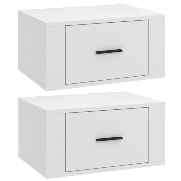 Tables de chevet murales 2 pcs Blanc 50x36x25 cm