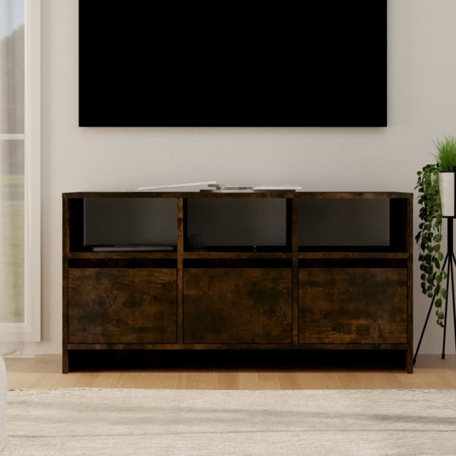 Meuble TV Chêne fumé 102x37,5x52,5 cm Aggloméré