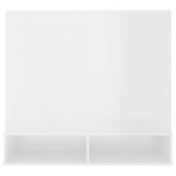 Meuble TV mural Blanc brillant 102x23,5x90 cm Aggloméré