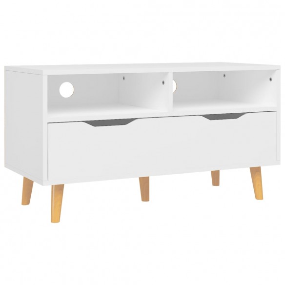 Meuble TV Blanc 90x40x48,5 cm Bois d'ingénierie