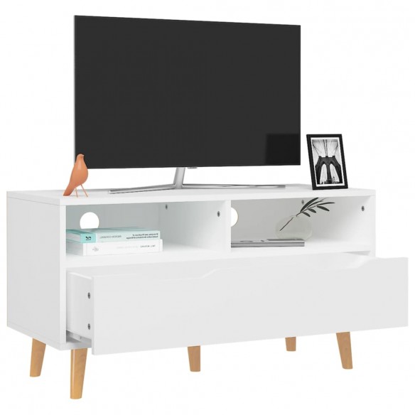 Meuble TV Blanc 90x40x48,5 cm Bois d'ingénierie