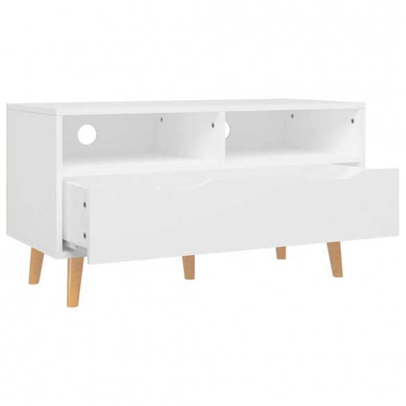 Meuble TV Blanc 90x40x48,5 cm Bois d'ingénierie