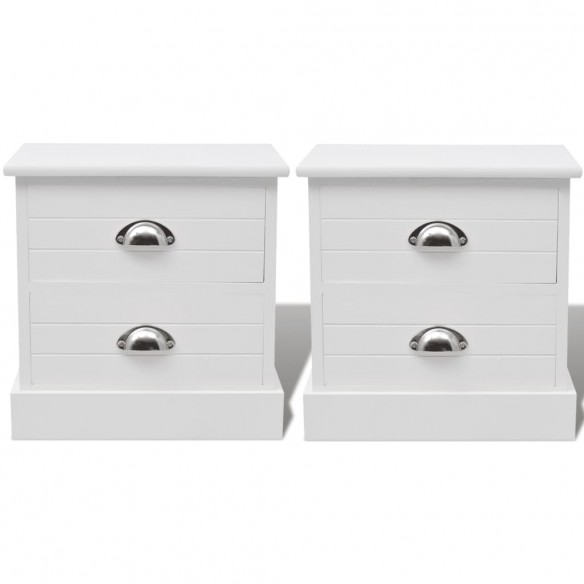 Table de chevet 2 pcs Blanc