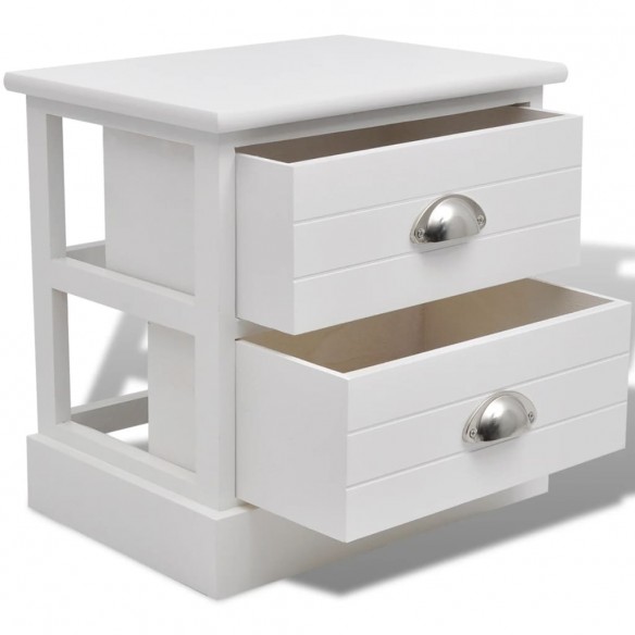 Table de chevet 2 pcs Blanc