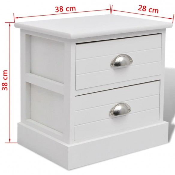 Table de chevet 2 pcs Blanc