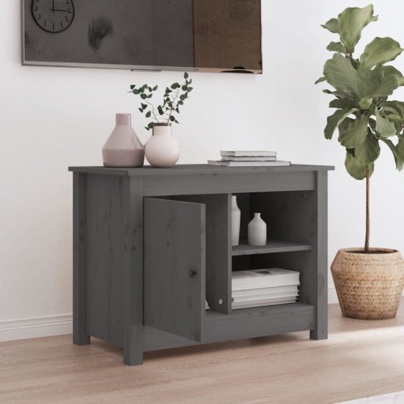 Meuble TV Gris 70x36,5x52 cm Bois de pin massif