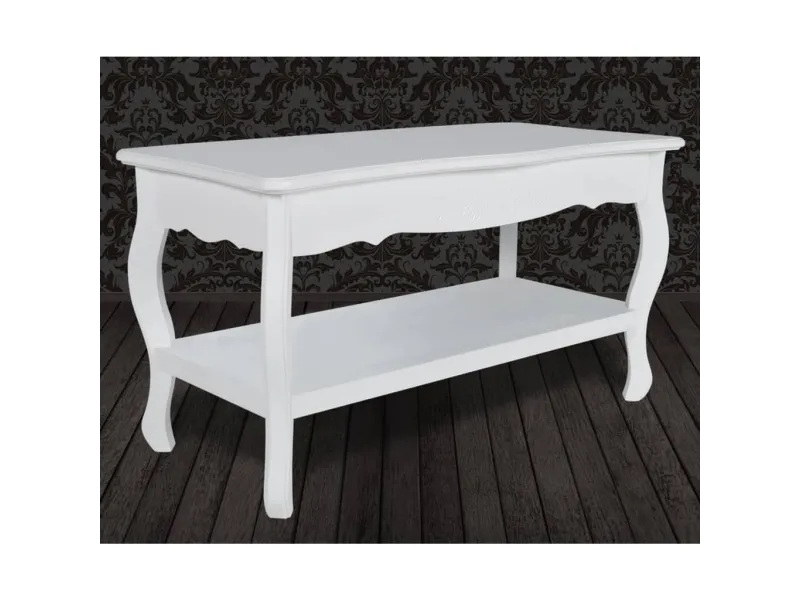 Table basse 2 couches MDF Blanc