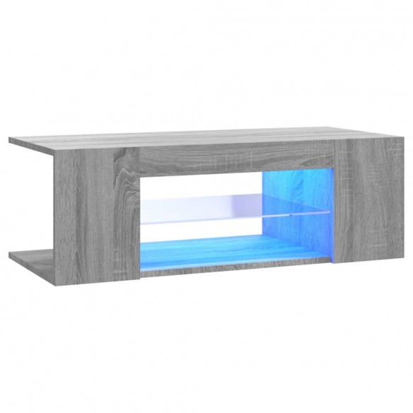 Meuble TV avec lumières LED Sonoma gris 90x39x30 cm