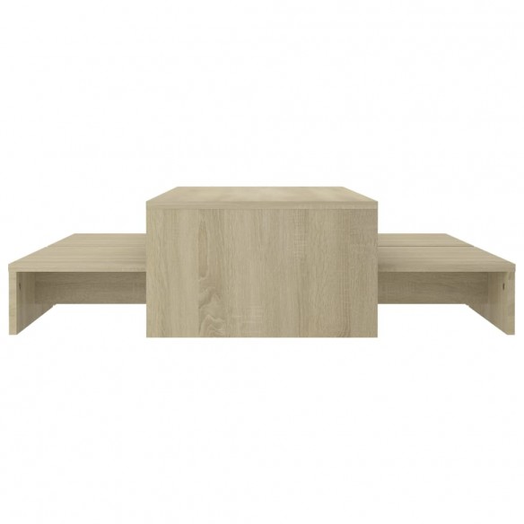 Set tables basses gigognes Chêne 100x100x26,5 cm Aggloméré