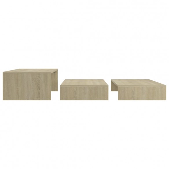 Set tables basses gigognes Chêne 100x100x26,5 cm Aggloméré