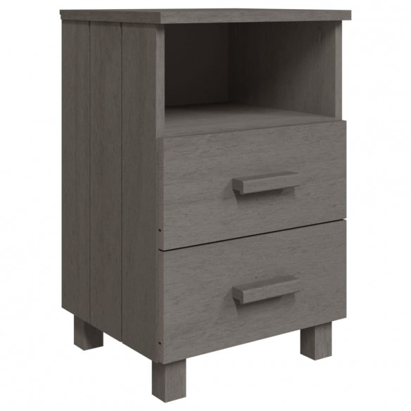 Tables de chevet HAMAR 2 pcs Gris clair 40x35x62 cm Bois massif