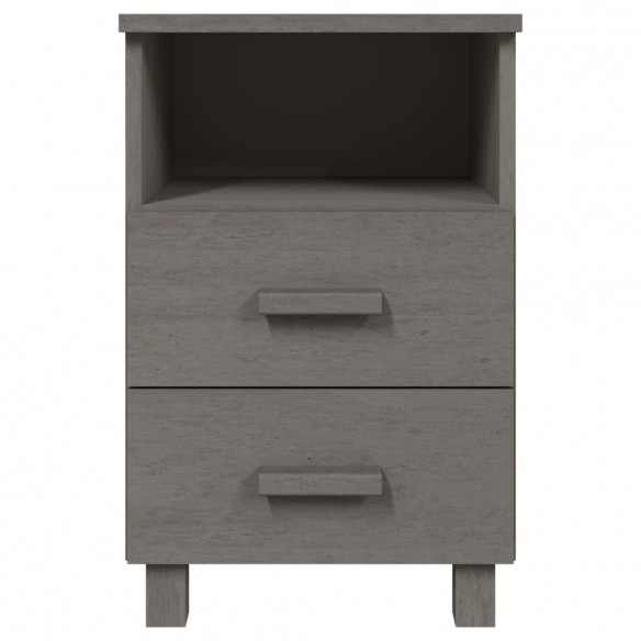 Tables de chevet HAMAR 2 pcs Gris clair 40x35x62 cm Bois massif