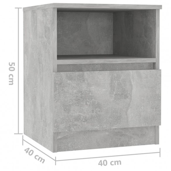 Table de chevet Gris béton 40x40x50 cm Aggloméré