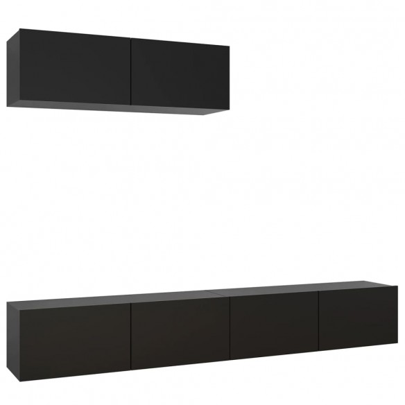 Meubles TV 3 pcs Noir Aggloméré