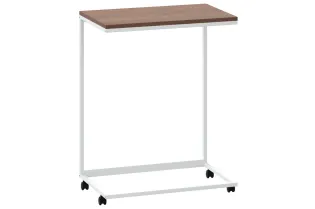 Table d'appoint avec roues Blanc 55x35x70 cm 2