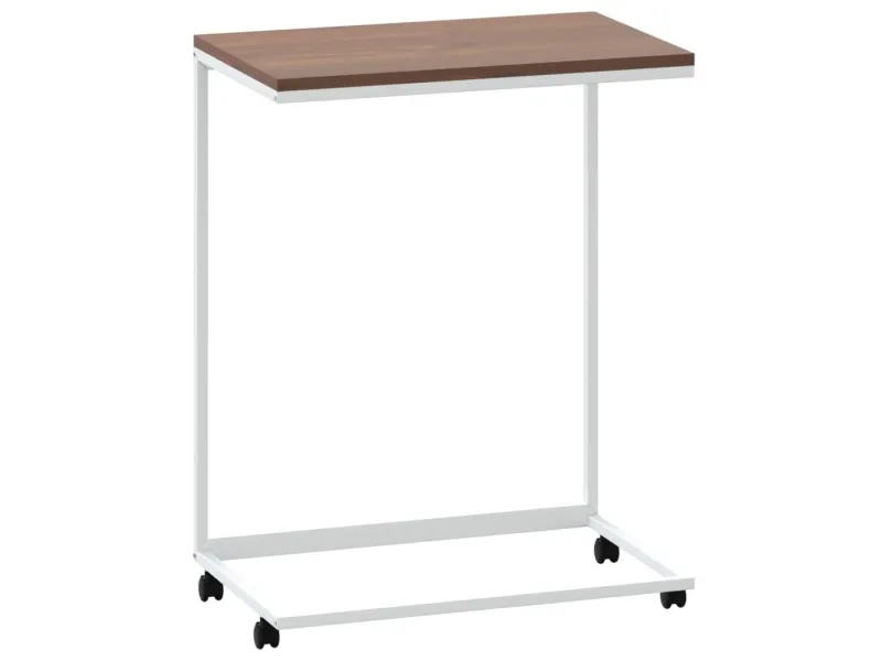 Table d'appoint avec roues Blanc 55x35x70 cm 