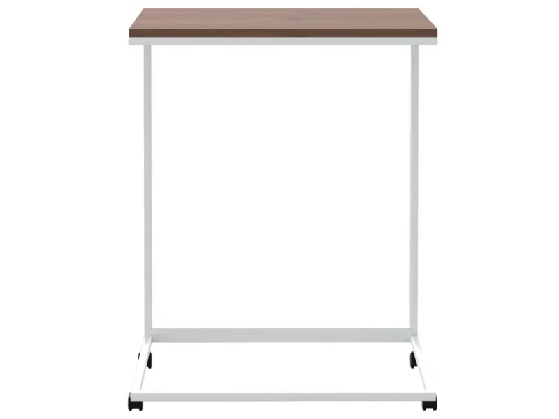 Table d'appoint avec roues Blanc 55x35x70 cm 