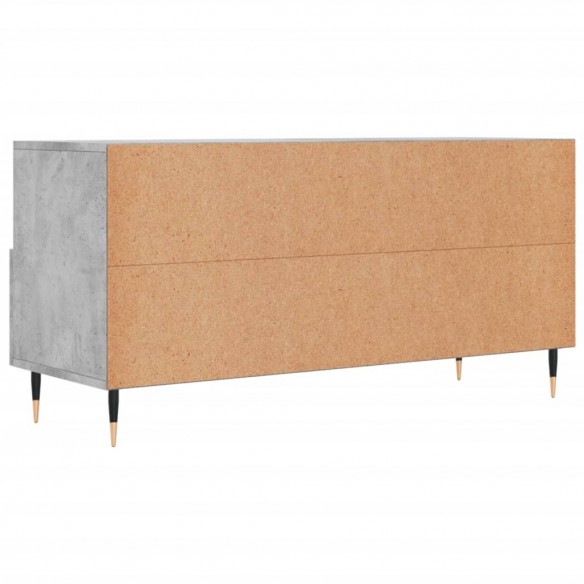 Meuble TV gris béton 102x36x50 cm bois d'ingénierie