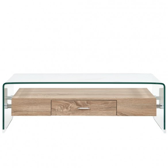 Table basse Clair 98 x 45 x 31 cm Verre trempé