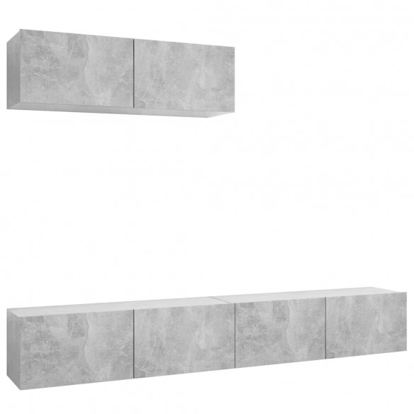 Meubles TV 3 pcs Gris béton Aggloméré