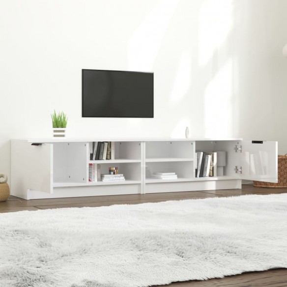 Meubles TV 2 pcs Blanc brillant 80x35x36,5 cm Bois d'ingénierie