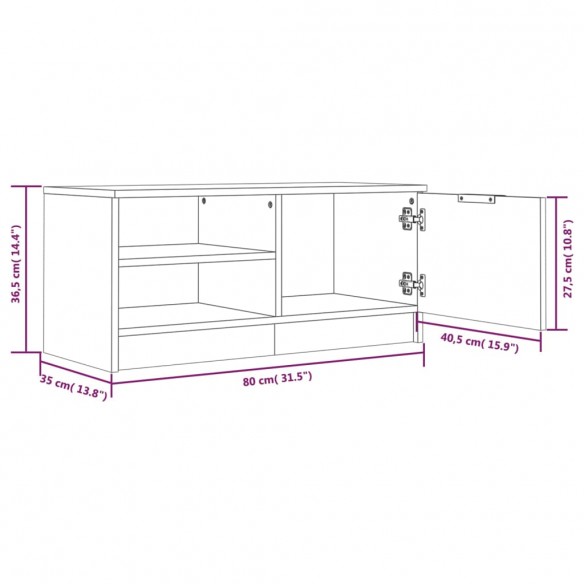 Meubles TV 2 pcs Blanc brillant 80x35x36,5 cm Bois d'ingénierie