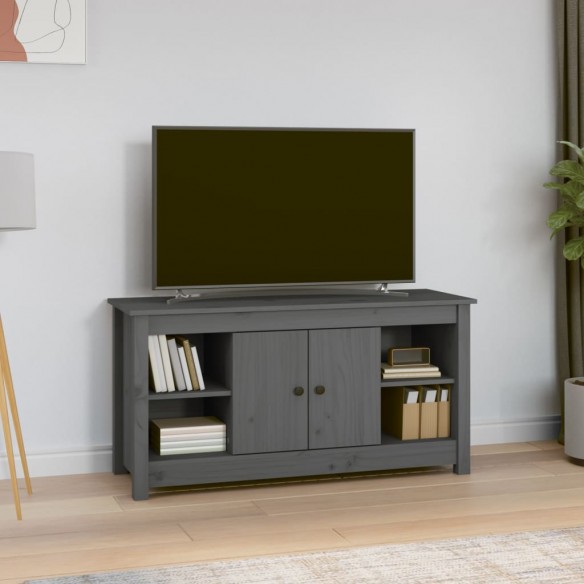 Meuble TV Gris 103x36,5x52 cm Bois de pin massif