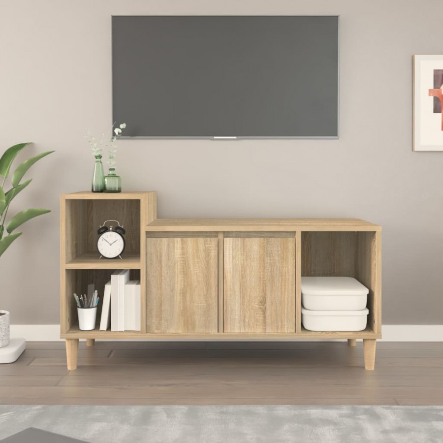 Meuble TV Chêne sonoma 100x35x55 cm Bois d'ingénierie