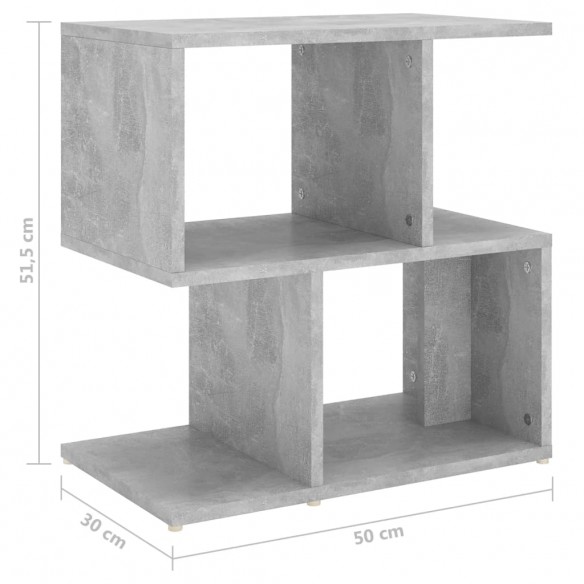 Table de chevet Gris béton 50x30x51,5 cm Aggloméré