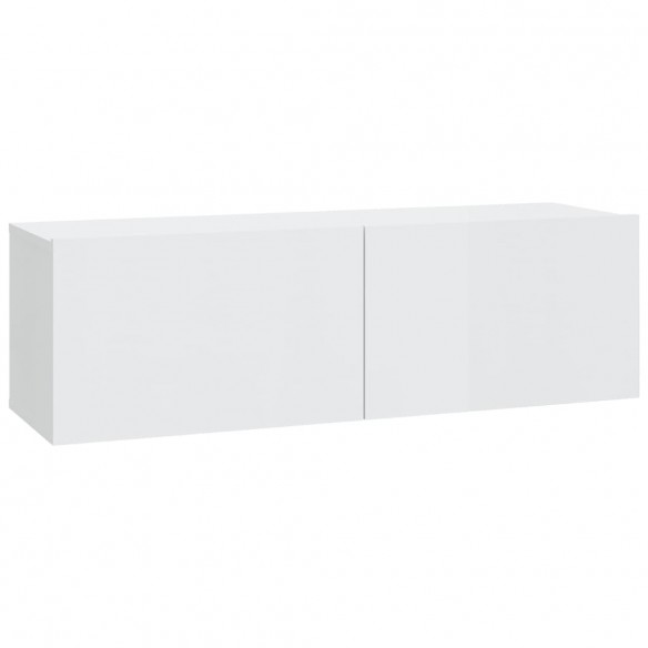 Meubles TV muraux 4 pcs Blanc brillant 100x30x30 cm