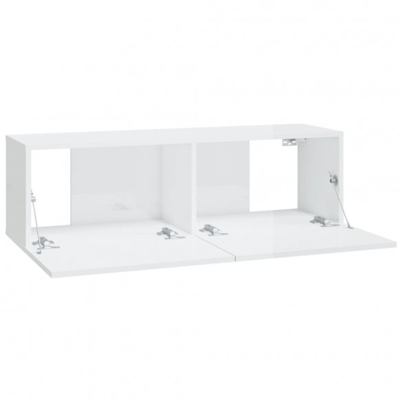 Meubles TV muraux 4 pcs Blanc brillant 100x30x30 cm