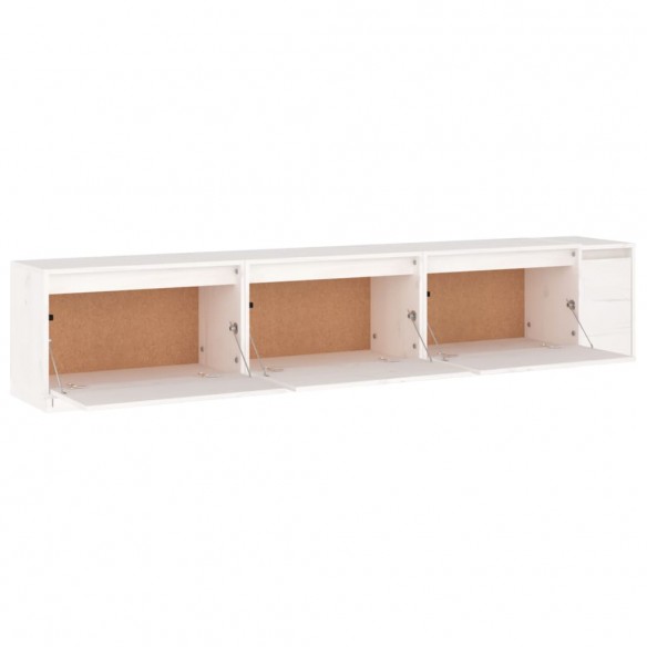 Meubles TV 3 pcs Blanc Bois massif de pin