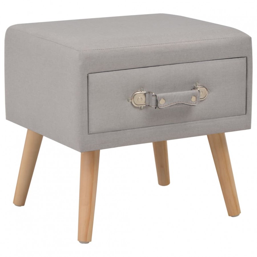 Table de chevet Gris 40x35x40 cm Tissu