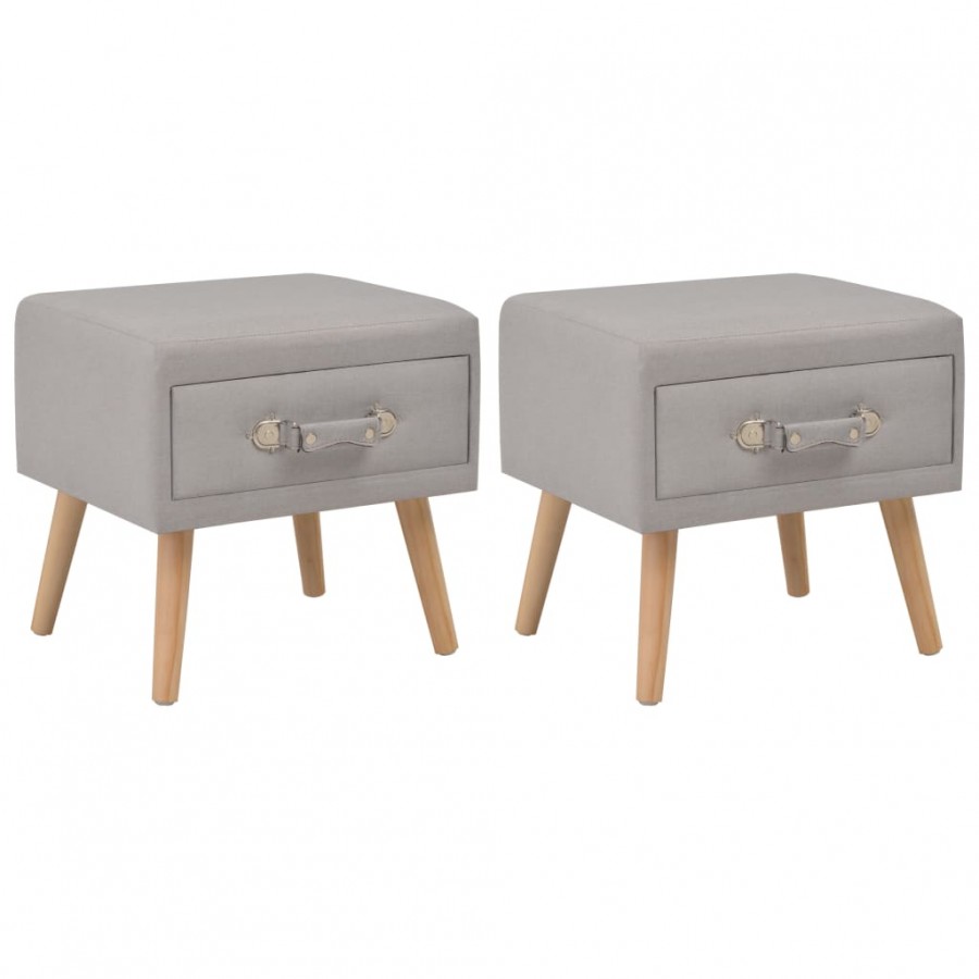 Tables de chevet 2 pcs Gris 40x35x40 cm Tissu