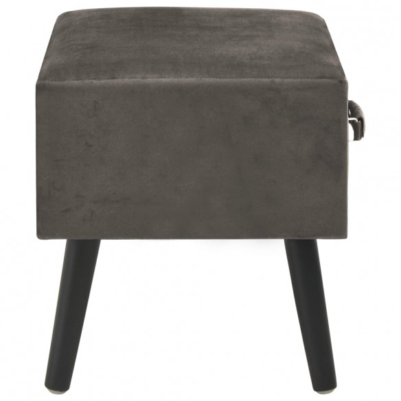 Tables de chevet 2 pcs Gris 40x35x40 cm Velours