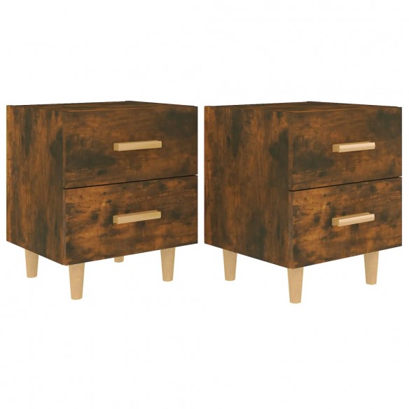 Tables de chevet 2 pcs Chêne fumé 40x35x47,5 cm