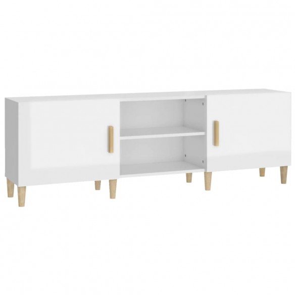 Meuble TV Blanc brillant 150x30x50 cm Bois d'ingénierie