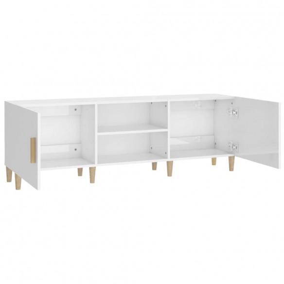 Meuble TV Blanc brillant 150x30x50 cm Bois d'ingénierie