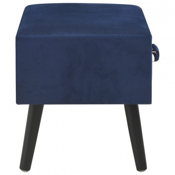 Tables de chevet 2 pcs Bleu 40x35x40 cm Velours