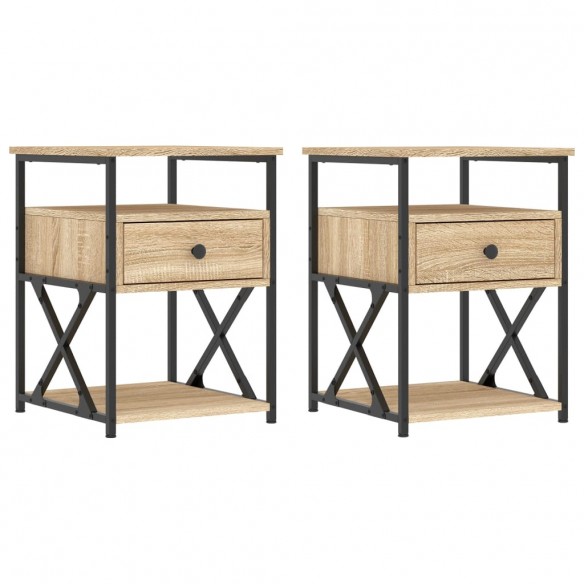 Tables de chevet 2 pcs chêne sonoma 40x42x55 cm bois ingénierie