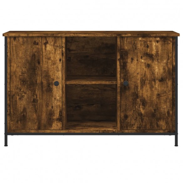 Meuble TV chêne fumé 100x35x65 cm bois d'ingénierie