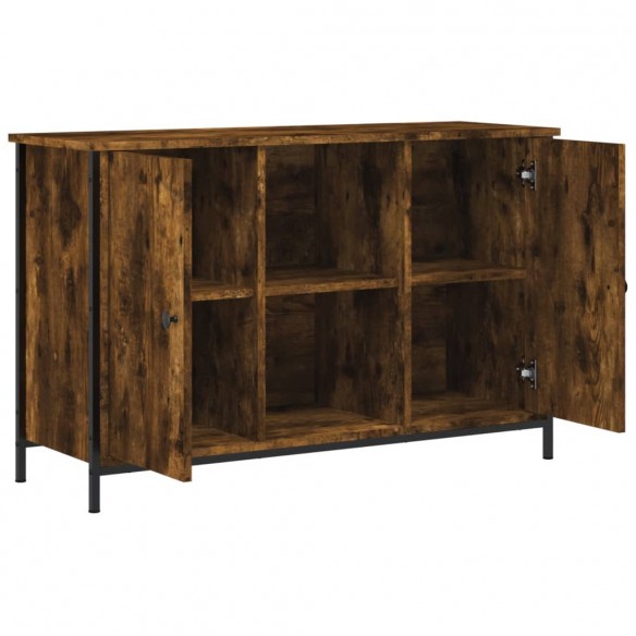 Meuble TV chêne fumé 100x35x65 cm bois d'ingénierie