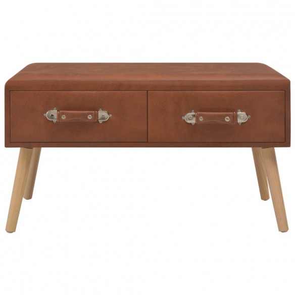 Table basse Marron 80x40x46 cm Similicuir