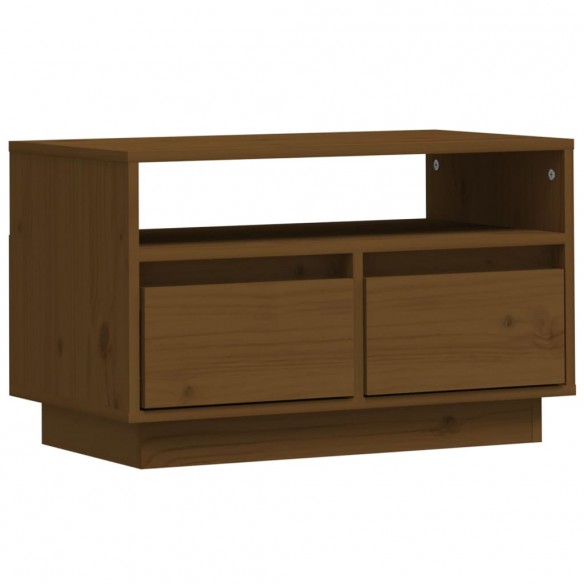 Meuble TV Marron miel 60x35x37 cm Bois de pin massif