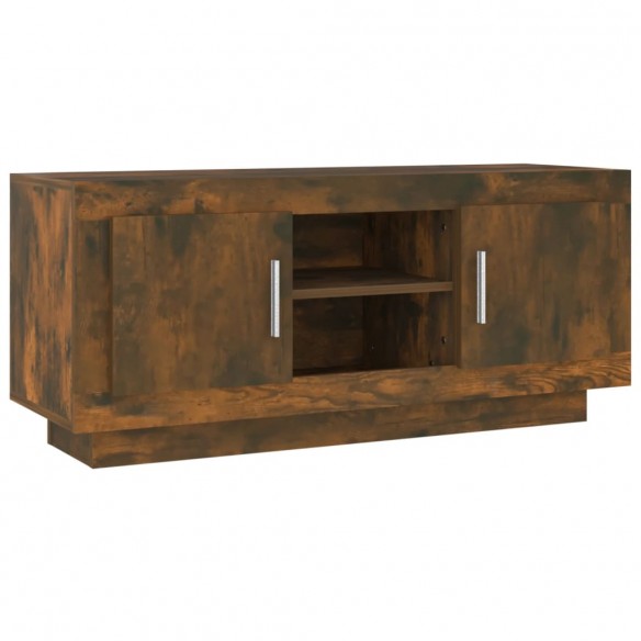 Meuble TV chêne fumé 102x35x45 cm bois d'ingénierie