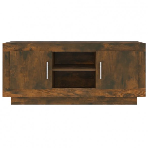 Meuble TV chêne fumé 102x35x45 cm bois d'ingénierie