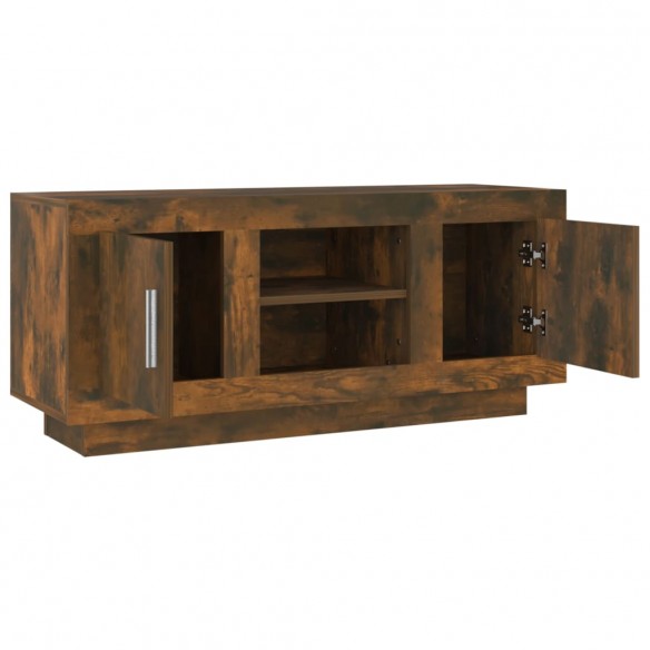 Meuble TV chêne fumé 102x35x45 cm bois d'ingénierie