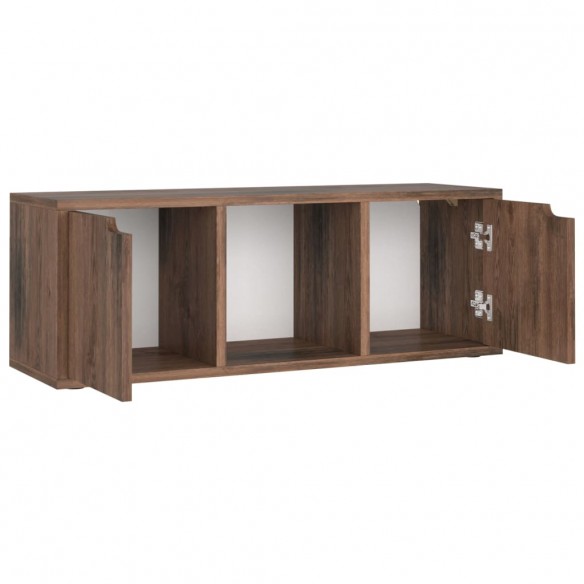 Meuble TV Chêne fumé 88,5x27,5x30,5 cm Aggloméré